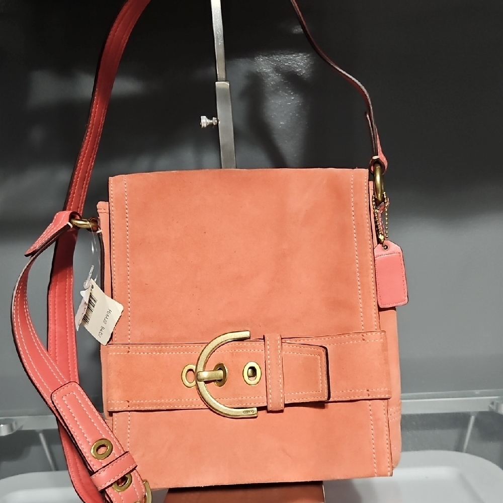 COACH NWT SOHO SUEDE SALMON PINK Crossbody Bag with Coach Suede Kit - Picture 1 of 15